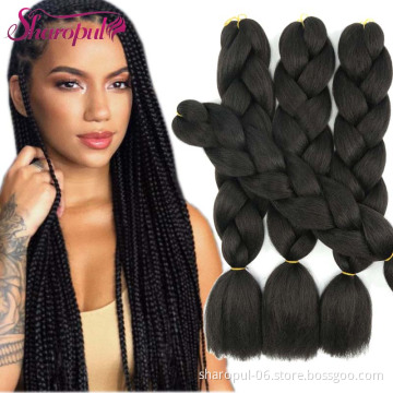 Jumbo braiding hair synthetic braided hair extension synthetic hair braids wholesale